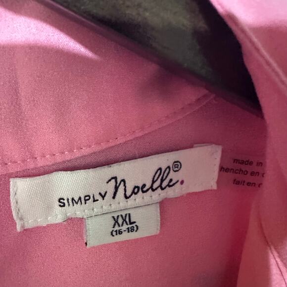 SIMPLY NOELLE Salmon Chiffon Lace Up Sleeveless PULLOVER TOP BLOUSE XL/XXL - Picture 2 of 3